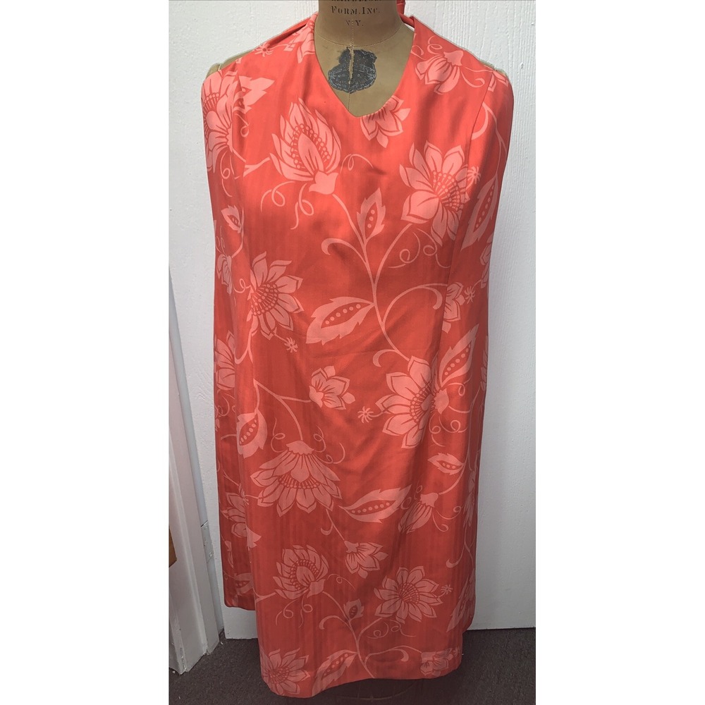 Kahala Hawaiian Tropical Floral Print‎ Halter Dress 100% Silk Size 16 Resort